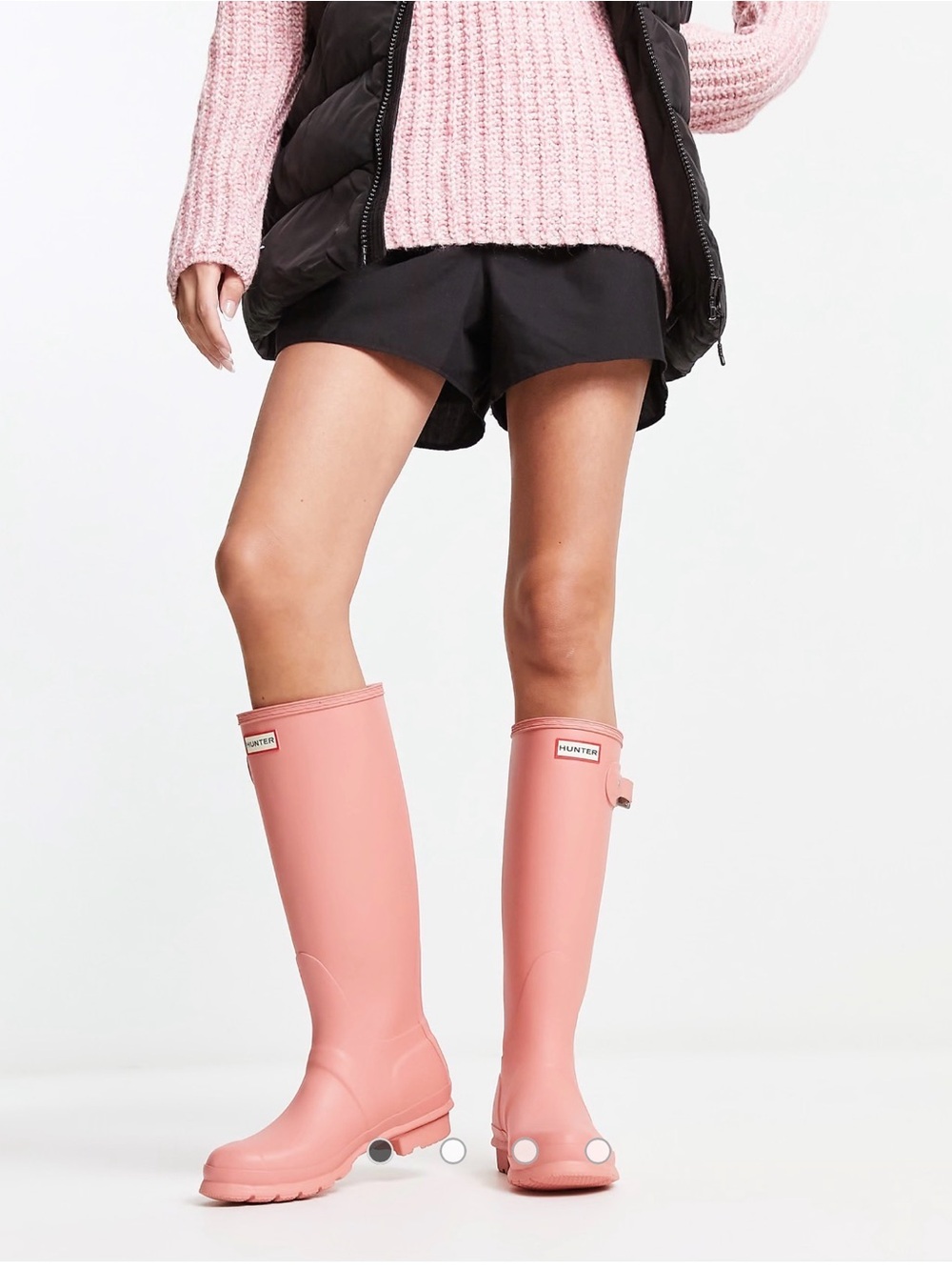 Hunter Gloss Pink Knee-High Boots size 9